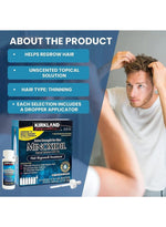 Kirkland Minoxidil 5% Extra Strength Hair Regrowth Treatment for Men 6 Bottles (6 Month Supply)